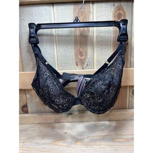 32DDD Victorias Secret Very Sexy Unlined Plunge Bra Black Nude Lace